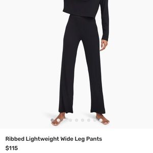 Naadam Ribbed Lightweight Wide Leg Pants